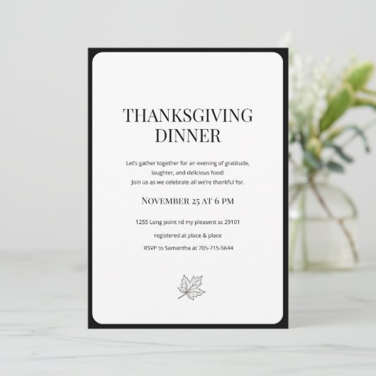 Elegant Script Thanksgiving Diner Kaart (Staand voorkant)