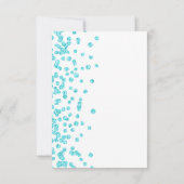 Elegant Script Trouwen Confetti Turquoise Save The Date (Achterkant)