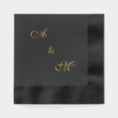 Elegant Script Trouwen Initialen Goud Bedacht Folie Servetten (Voorkant)