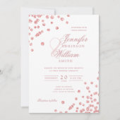Elegant Script Trouwen Roos Goud Confetti QR RSVP Kaart (Voorkant)