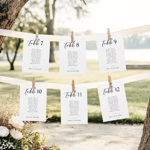 Elegant Script Trouwtafelnummer met namen Kaart