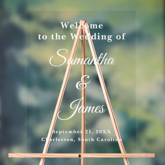 Elegant Script Trouwvermelding met namen Acryl Bord (Neutraal)