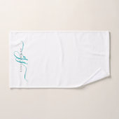 Élégant Script Turquoise Monogramme Nom Initiales (Serviette à main)