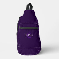 Elegant Script Type Initialen & Naam Deep Violet