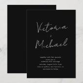 elegant script typografie bruiloft uitnodiging (Voorkant / Achterkant)