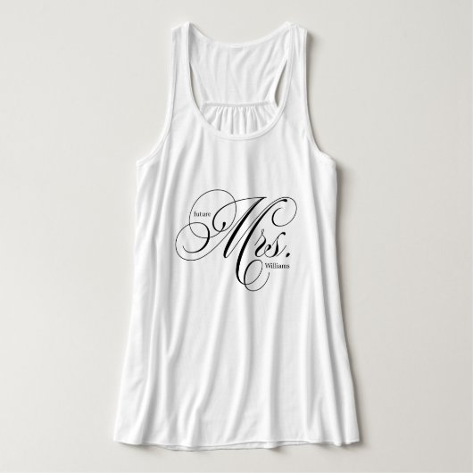 Elegant Script Typografie "Future Mrs." Tanktop (Design voorkant)