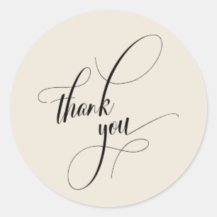 Elegant Script Typografie Hartelijk dank Ronde Sticker