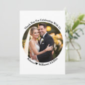 Elégant Script typographie merci photo mariage (Debout devant)