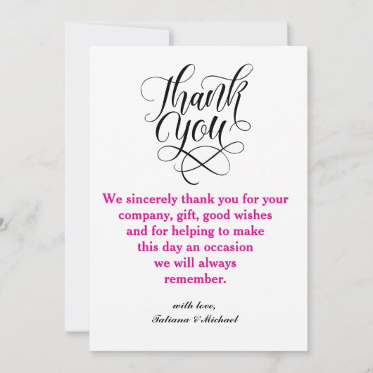 Elégant Script typographie merci photo mariage (Dos)