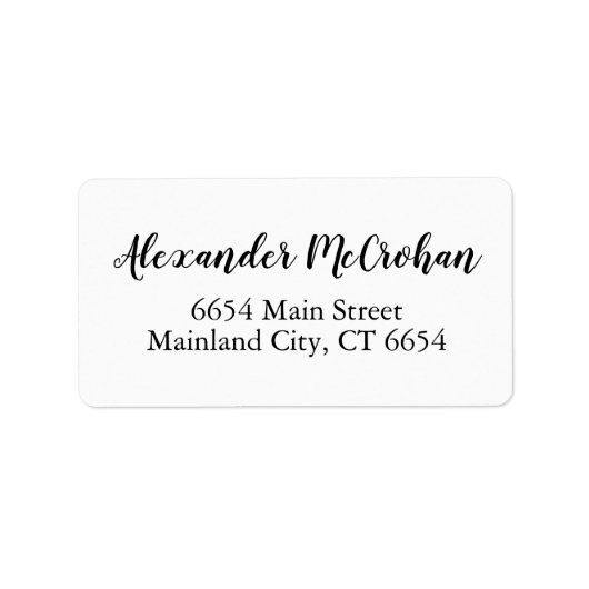 Elegant Script Typography Address Label (Voorkant)