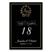 Elegant Script Typography Black Gold Wreated Kaart (Achterkant)