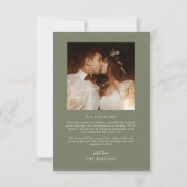 Elegant Script Typography Dots Wedding Sage Green Bedankkaart (Achterkant)