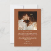 Elegant Script Typography Dots Wedding Terracotta Bedankkaart (Achterkant)