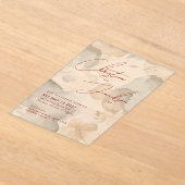 Elegant Script Typography Modern Cream Wedding Acryl Uitnodigingen (Laagn)