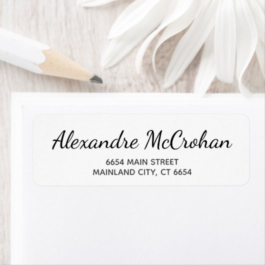 Elegant Script Typography Return Address Label (Insitu)