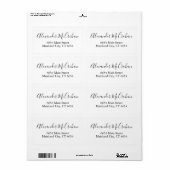 Elegant Script Typography Shipping Address Label (Full Sheet)