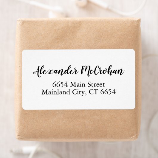 Elegant Script Typography Shipping Address Label (Insitu)