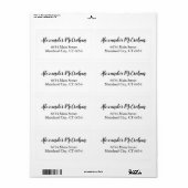 Elegant Script Typography Shipping Address Label (Full Sheet)