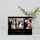Elegant Script Typography Weddenschap Bedankt Folie Uitnodiging Briefkaart (Staand Voorkant)