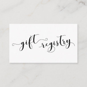 Elegant Script Typography, Wedding Gift Registry Informatiekaartje