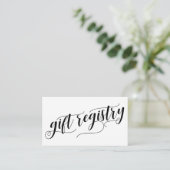 Elegant Script Typography, Wedding Gift Registry Informatiekaartje (Staand voorkant)