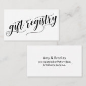 Elegant Script Typography, Wedding Gift Registry Informatiekaartje (Voorkant / Achterkant)