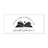 Elegant script uit het bibliotheekboek 	rubberstempel (Afrduk)