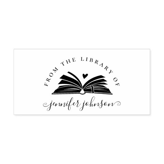 Elegant script uit het bibliotheekboek 	rubberstempel (Afrduk)