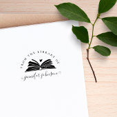 Elegant script uit het bibliotheekboek 	rubberstempel