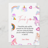 Élégant script unicorn anniversaire carte de remer (Devant / Derrière)