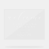 Elegant Script Unplugged Bruiloft Acryl Sign Bord (Voorkant)