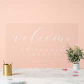 Elegant Script Unplugged Bruiloft Acryl Sign Bord (Huwelijk)