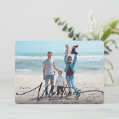 Élégant Script Valentines Carte photo plat de jour (Debout devant)