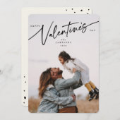 Élégant Script Valentine's Day Plat Carte photo (Devant / Derrière)
