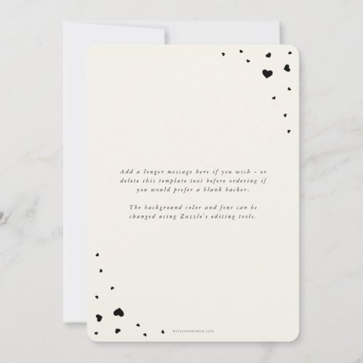 Élégant Script Valentine's Day Plat Carte photo (Dos)