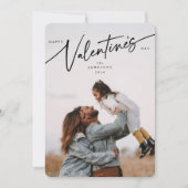 Élégant Script Valentine's Day Plat Carte photo (Devant)