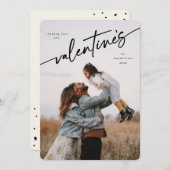 Élégant Script Valentine's Day Plat Carte photo (Devant / Derrière)
