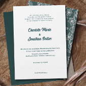 Élégant Script Vert Simple Faire-part de mariage