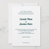 Élégant Script Vert Simple Faire-part de mariage (Devant)