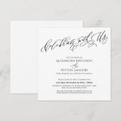 Elegant Script Vier met ons Black & White Kaart (Voorkant / Achterkant)