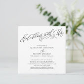 Elegant Script Vier met ons Black & White Kaart (Staand voorkant)