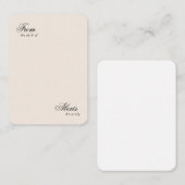 Elegant script voelen gepersonaliseerd notitiekaartje (Voorkant / Achterkant)