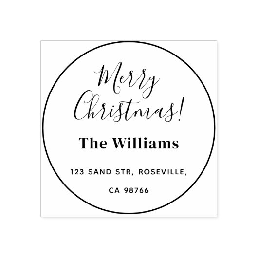 Elegant-script voor prettige kerst rubberstempel (Afrduk)