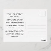 Élégant script vrai feuille merci carte postale no (Verso)