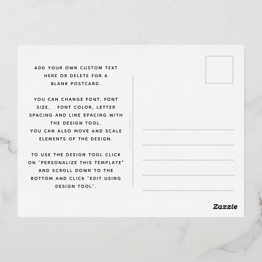 Élégant script vrai feuille merci carte postale no (Verso)