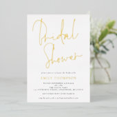 Elegant Script Vrijgezellenfeest Classy Real Folie Uitnodiging (Staand Voorkant)