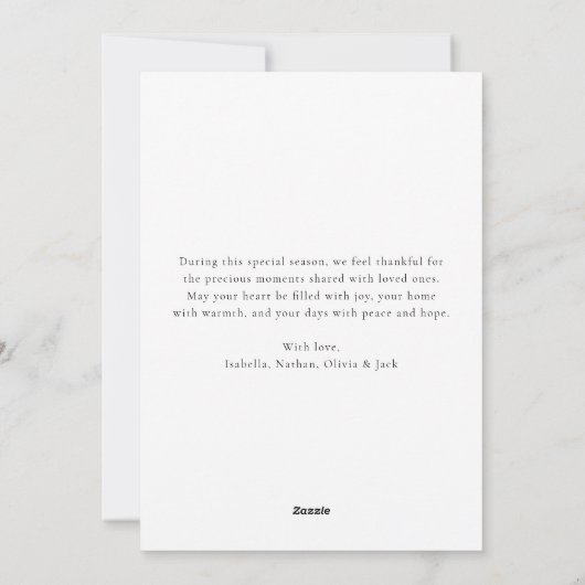 Elegant script vrolijk alles 3 foto kerst feestdagenkaart (Achterkant)