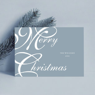 Elegant Script Vrolijk Kerstmis Niet Foto Feestdagenkaart
