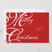 Elegant Script Vrolijk Kerstmis Niet Foto Feestdagenkaart (Voorkant)