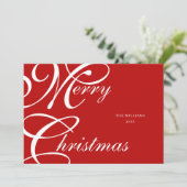 Elegant Script Vrolijk Kerstmis Niet Foto Feestdagenkaart (Staand voorkant)